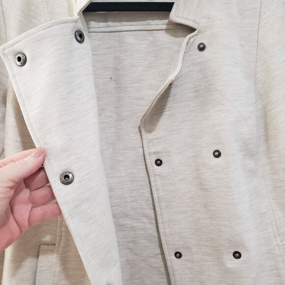 Cabi Womens Charlie Jacket Oatmeal Knit Moto Double Breasted Blazer 3028 M - Picture 6 of 8